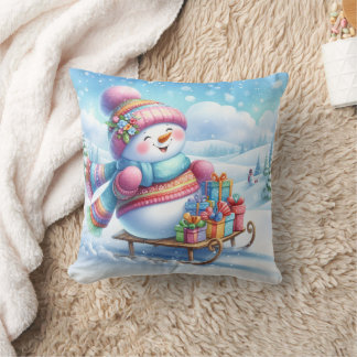Almofada Cojín Jugando en la Nieve