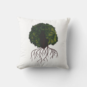 Almofada Colagem Botânica Verde Natural Trabalho de arte