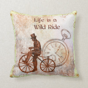 Almofada Colagem da bicicleta de Steampunk do passeio