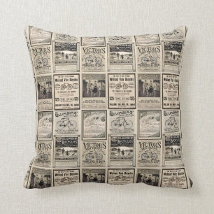 Almofada Colagem da propaganda do ciclista do vintage