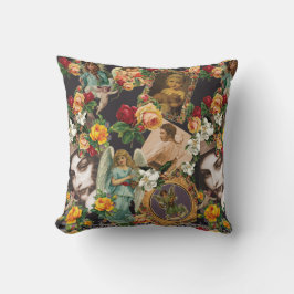 Almofada Colagem da safra Retro com rendas e flores