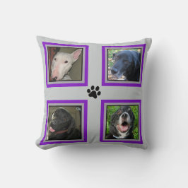 Almofada Colagem de 4 Fotos Personalizada-Quadro Roxo-Cinza