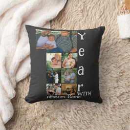 Almofada Colagem de 7 fotos personalizadas para 1º aniversá