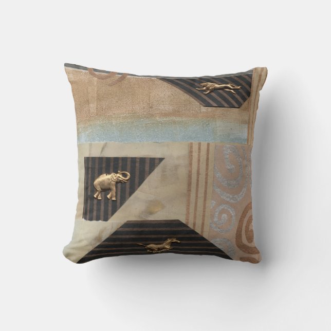 Almofada Colagem de Animais Africanos (Frente)