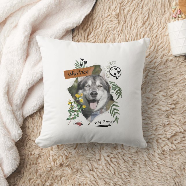 Almofada Colagem de animais de companhia e flores escalável (Cobertor)