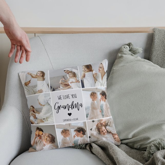 Almofada Colagem De Cinzas Fotográficas Que Amo Sua Avó Mel (Criador carregado)