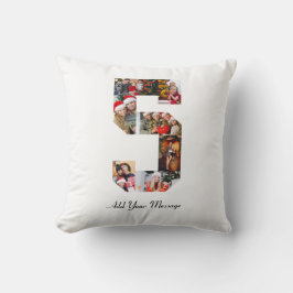 Almofada Colagem de Foto Número 5 Preto e Branco