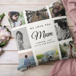 Almofada Colagem de Fotografias da Família de Mães Chic Mod<br><div class="desc">Nós te amamos, Mãe: Para a Melhor Mãe de Todos os tempos em sua vida um travesseiro decorativo moderno, moderno, da família Instagram de fotos com a tipografia moderna de scripts e seu nome e mensagem pessoais. Um presente de foto perfeito para a mãe da filha, surpresa única do dia...</div>