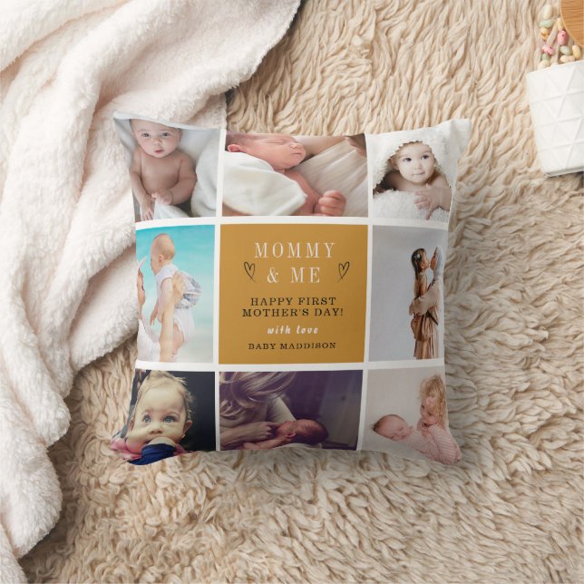 Almofada Colagem de Fotografias de Mamães e Mim Bonitas - D (Cobertor)