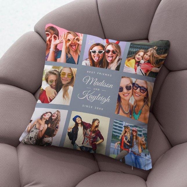 Almofada Colagem de Fotografias de Script Moderno dos MELHO (Criador carregado)