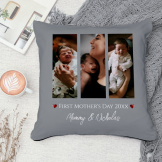 Almofada Colagem de Fotografias do Primeiro Dia de as mães 