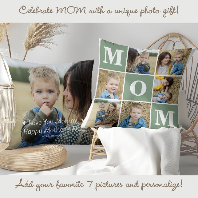 Almofada Colagem de Fotografias Múltiplas 7 Personalizadas  (Criador carregado)