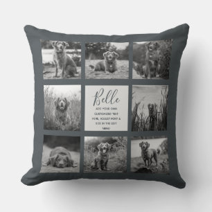 Almofada Colagem de Fotografias Personalizada fora do Preto
