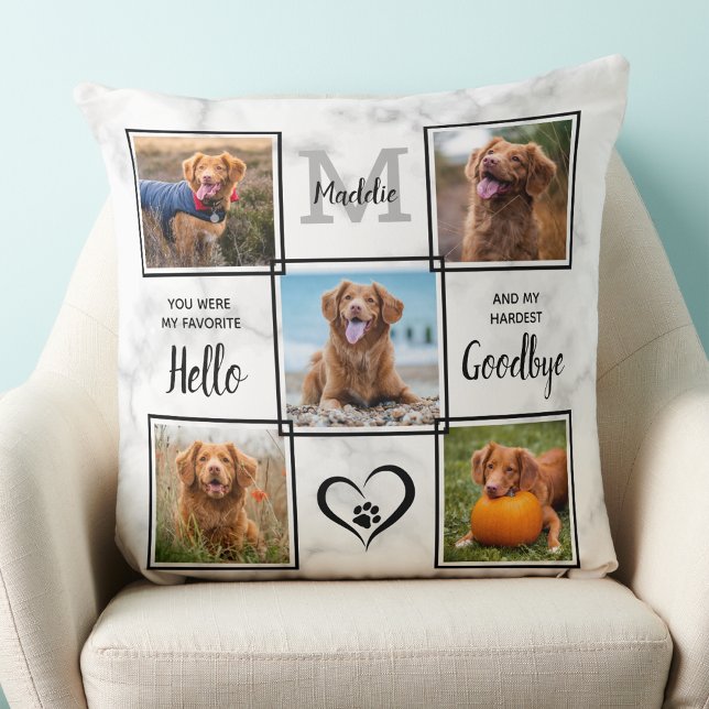 Almofada Colagem de Fotografias Personalizada Pet Memorial  (Criador carregado)