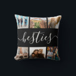 Almofada Colagem de Fotos Amigo Besties<br><div class="desc">Crie o presente perfeito para sua bestie. Adicione seus momentos de imagem favoritos a este travesseiro decorativo e cores personalizadas para um presente personalizado de besties.</div>
