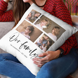 Almofada Colagem de Fotos com o Nome da Nossa Família