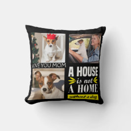 Almofada Colagem de fotos com três fotos e citação de cacho