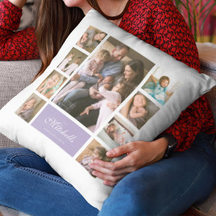 Almofada Colagem de Fotos da Família com Cores Personalizad
