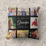 Almofada Colagem de Fotos da Família do Vovô Chic Moderno K<br><div class="desc">Um belo presente moderno para o seu maravilhoso avô: Um travesseiro de colagem de fotos do Instagram,  de tendências,  com a sua mensagem pessoal e nomes para aquele especial guardião cheio de anos de memórias. Nós te amamos,  vovô!</div>