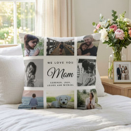 Almofada Colagem de Fotos da Família Mãe do Dia de as mães 