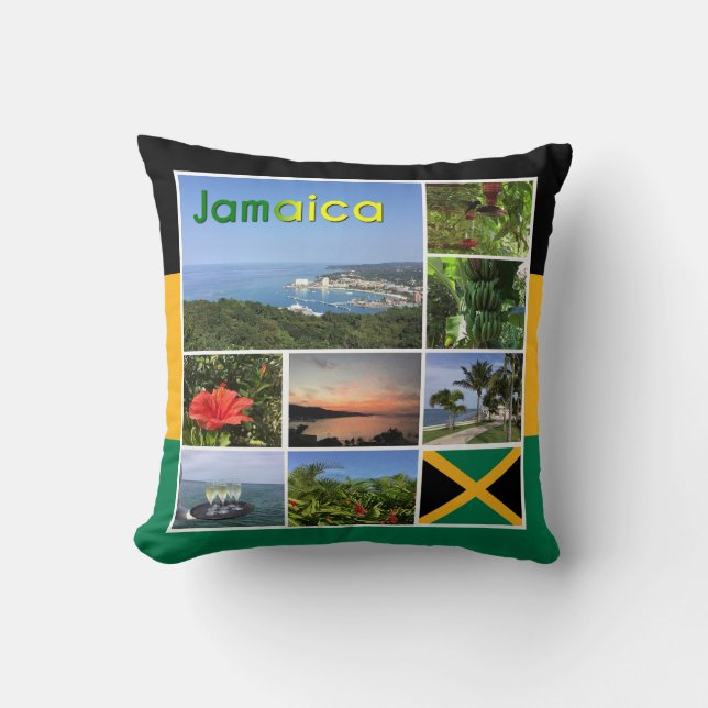 Almofada Colagem de Fotos da Jamaica (Frente)