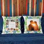 Almofada Colagem de Fotos de Aniversário de 20 Anos Blue Hy<br><div class="desc">A Almofada de Colagem de Fotos de Aniversário de Casamento de 20 anos Floral Blue Hydrangea Gold apresenta uma bela aquarela com hortênsias azuis, folhagens e efeito digital dourado. É uma linda ideia de presente de aniversário de casamento para uma festa de aniversário de primavera, verão ou outra celebração. Linda...</div>