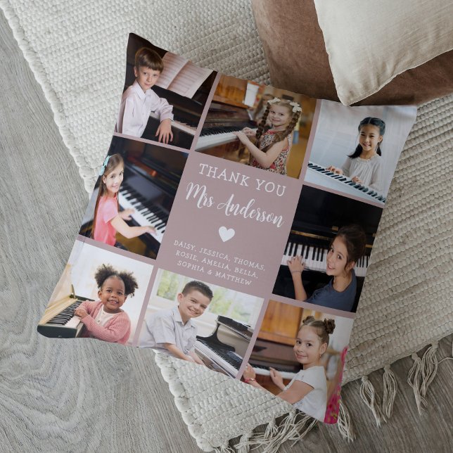 Almofada Colagem de Fotos de Apreciação de Professores de M (Criador carregado)