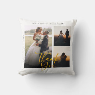 Almofada Colagem de Fotos de Casamento Obrigado Mantenha-Se