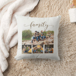 Almofada Colagem de Fotos de Família Customizada de Branco 