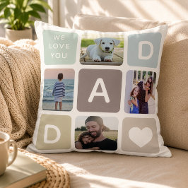 Almofada Colagem de Fotos de Papai Moderno Dia dos Pais Fam