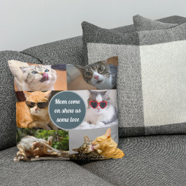 Almofada Colagem de Fotos de Pet Personalizada Moderna e Bo