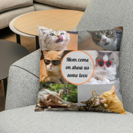Almofada Colagem de Fotos de Pet Personalizada Moderna e Bo