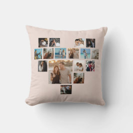 Almofada Colagem de Fotos do Coração do Dia de os namorados