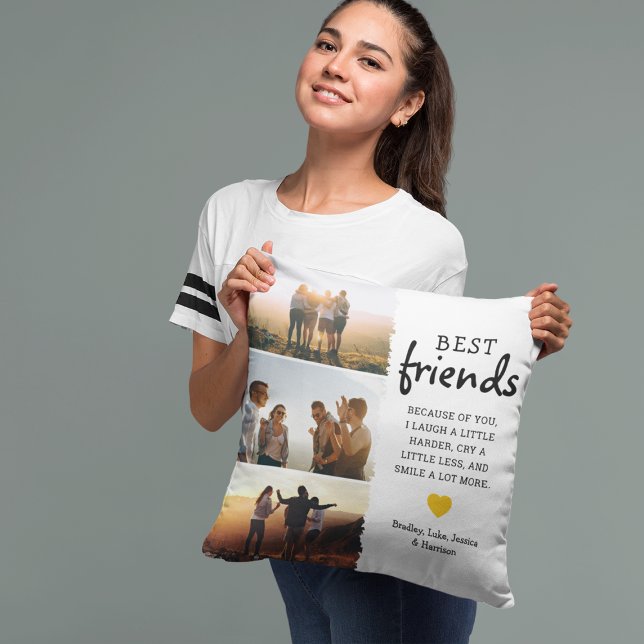 Almofada Colagem de Fotos e Citações das Melhores Amigas da (Criador carregado)