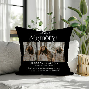 Almofada Colagem de Fotos Memorial 'In Loving Memory'