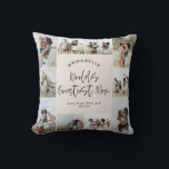 Almofada Colagem de fotos mínima moderna e elegante da mamã<br><div class="desc">Os mundos são os melhores roteiros da mãe,  elegantes creme mínimo moderno e colagem fotográfica personalizada e preta simples linhas limpas dia de as mães home decor travesseiro presente fotográfico.</div>