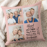 Almofada Colagem de Fotos Moderna 3 Personalizada Poem dos<br><div class="desc">Celebre seus avós com um travesseiro personalizado de colagem de fotos. Este travesseiro único de avós é o presente perfeito, seja um aniversário, um dia de avós ou um Natal. Esperamos que seu travesseiro especial de fotos de manutenção se torne um tesouro nos próximos anos. . Citação " Abençoados são...</div>