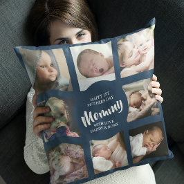 Almofada Colagem de Fotos Moderna | Primeiro Dia das Mães