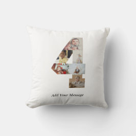 Almofada Colagem de fotos número 4 preto e branco