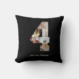 Almofada Colagem de Fotos Número 4 Preto e Branco