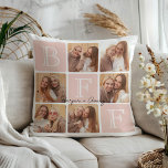 Almofada Colagem de Fotos Personalizada dos Melhores Amigos<br><div class="desc">Celebre seu vínculo inviolável com este travesseiro de fotos "Melhores Amigos para Sempre"! Apresentando uma ousada inscrição "BFF" e espaço para 6 das suas fotos favoritas, esta design permite-lhe criar a sua própria manutenção personalizada. Adicione seus nomes ou uma mensagem sincera para torná-lo exclusivamente seu. Este travesseiro é um presente...</div>