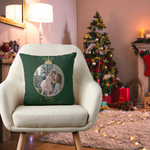 Almofada colagem de fotos personalizada Merry Christmas enf