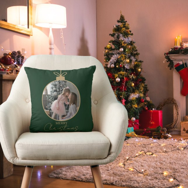 Almofada colagem de fotos personalizada Merry Christmas enf (Criador carregado)