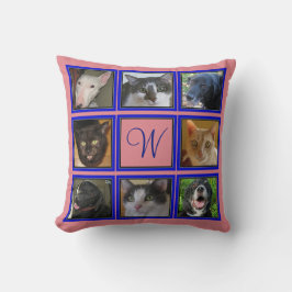 Almofada Colagem de Fotos Personalizada/Monograma-Moldura A