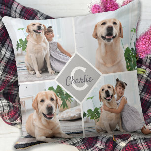 Almofada Colagem de Fotos Personalizadas com Monograma de C