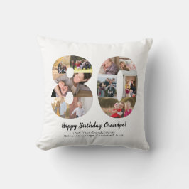 Almofada Colagem de Fotos Personalizadas com Número Moderno