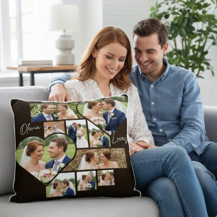 Almofada Colagem de Fotos Personalizadas de 1º Aniversário