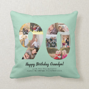 Almofada Colagem de Fotos Personalizadas de Aniversário de