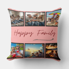 Almofada Colagem de Fotos Personalizadas de Família Feliz