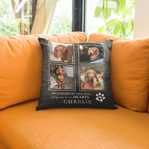 Almofada Colagem de Fotos Pet e Simpatia Citação Rústica Cã
